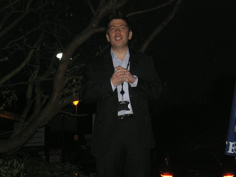 P5180018.jpg -  Chairman Ian Behling arrives late for the presentation and searches for divine inspiration. 